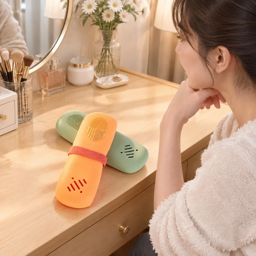 Ventilated Hole Silicone Makeup Brush Bag Dust-proof Cosmetic Brush Storage Pouch  Women