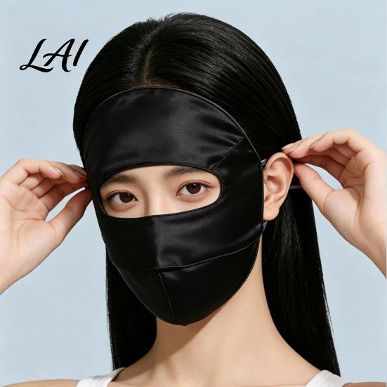 Outdoor Sports Face Guard Silk Full Mask for Women Breathable UV Protection Sun Shield Protective Veil Hiking with Adjustable Straps Running