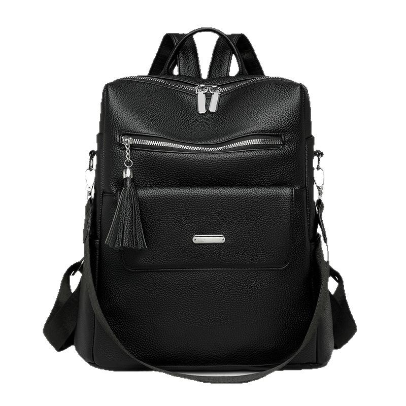 Schoolbag backpack women's new backpack retro large capacity travel shoulder bag handbag three-purpose bag women