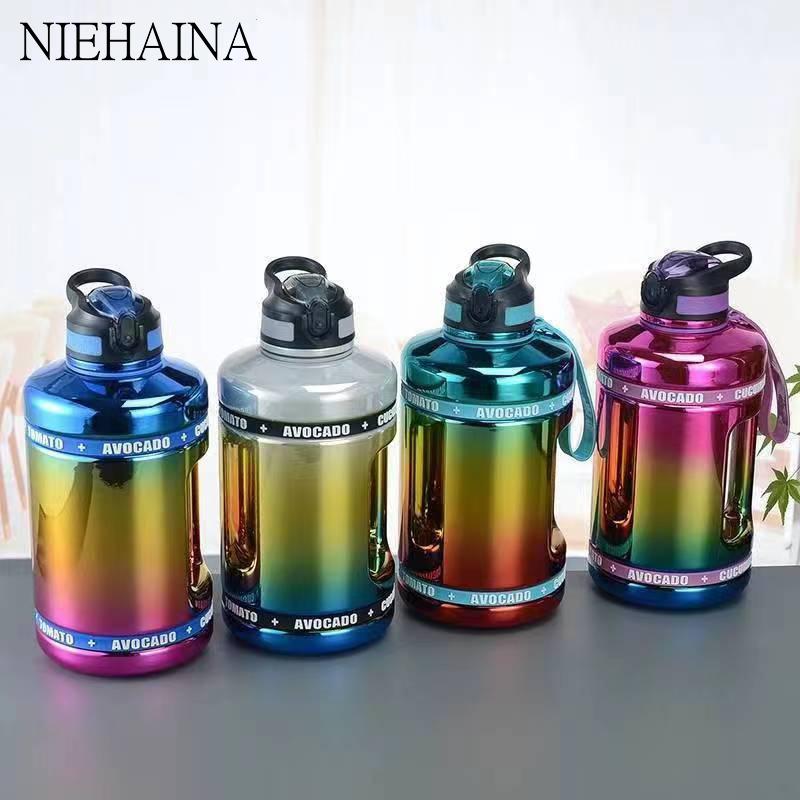 

Drinking Bottle Summer New Plastic Ton Bucket With Rope Large Capacity Outdoor Water Cup Sports Fitness Water Bottle