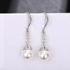 Sparkling Princess Luxury  Silver Needle Bridal Wedding Water Drop Pearl Earrings Elegant Ladies Party Gift Statement