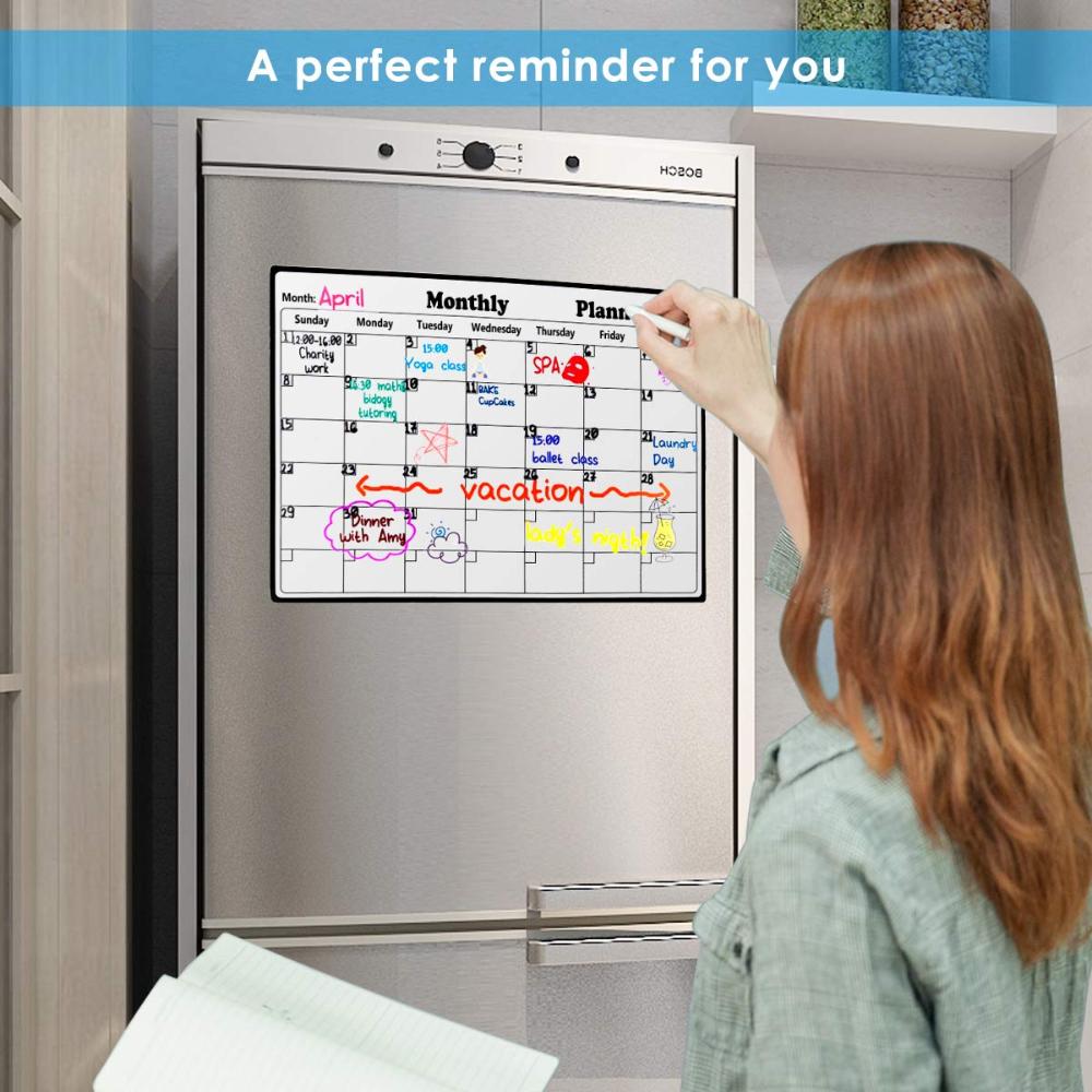 Stylish Magnetic Dry Calendar Erase Calendar Versatile Monthly Planner Reusable for Refrigerator Weekly Schedule and Memo Board