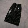 Camouflage Print Hooded Cardigan Sweatshirt Set Long Sleeve Loose Fit Streetwear Teens