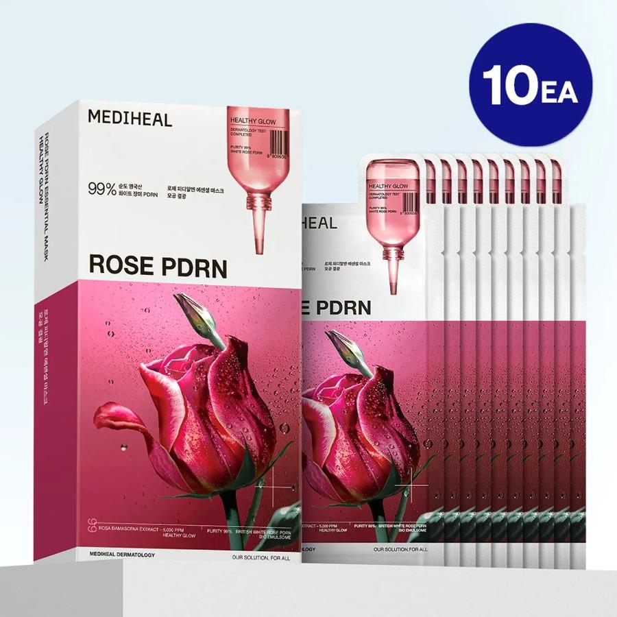 Mediheal Rose PDRN Essential Maskenblatt für gesunden Glow 10 Stück