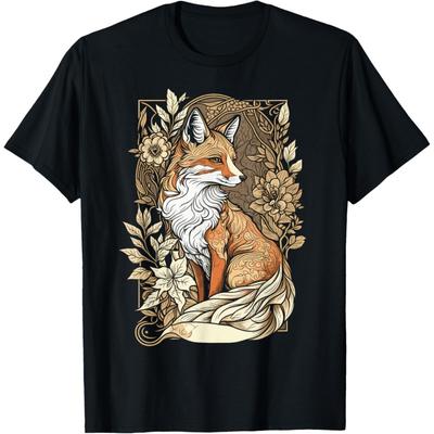 Cute Cottagecore Aesthetic Fox Lover Women Girls T-Shirt
