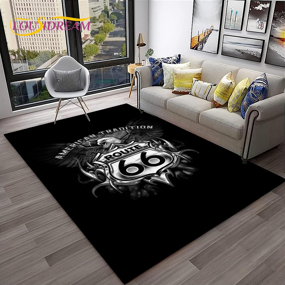 Mother Road,Historic Route 66,mãe Estrada Carpet Rug for Home Living Room Bedroom Sofa Doormat Decor,Area Rug Non-slip Floor Mat