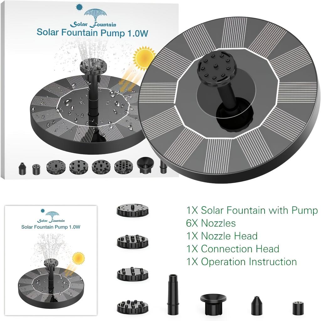 High-quality 1W-1.5W IPX8 Solar Fountain for Bird Bath,Water Fountain, Solar Pond Aerator