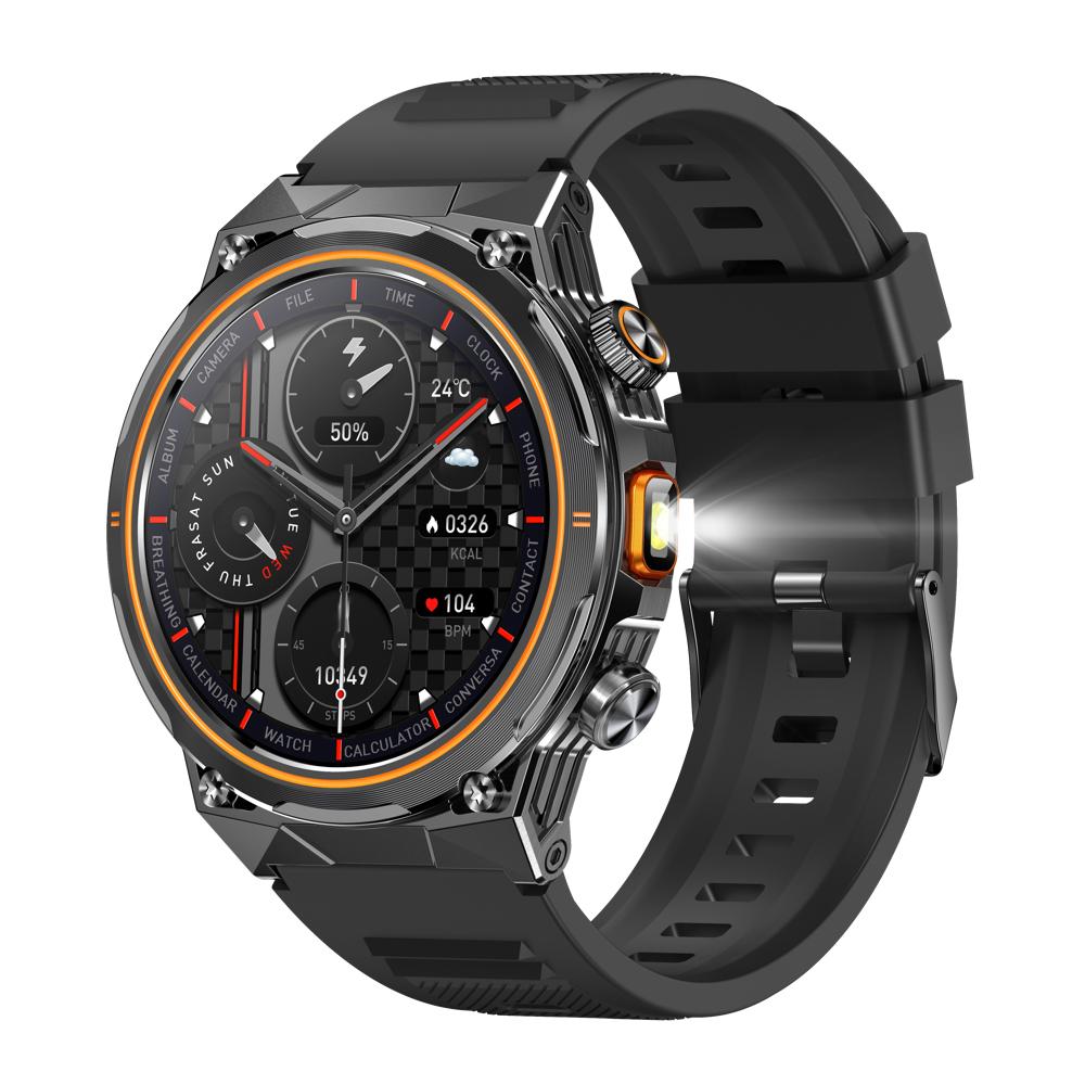 

400Mah Wireless Call Smart Watch LED Flashlights IP68 Waterproof Heart Rate Health Sleep Monitoring Sports Fitness BT Smartwatch