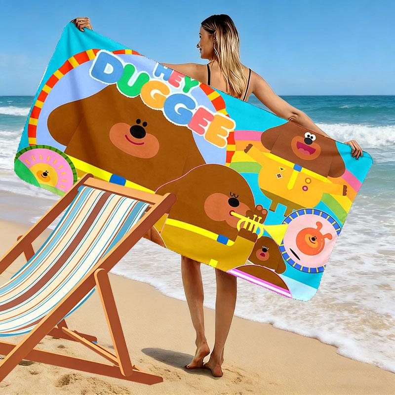 Duggee Print Beach Towel, Large Soft Quick Dry Towel for Beach Camping Swimming