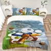 Blocky Adventure Sky Printed 3pcs Bedding Set Soft Microfiber 1 Duvet Cover And 2 Pillowcases Home Bedroom Decor Xmas Gift K1146