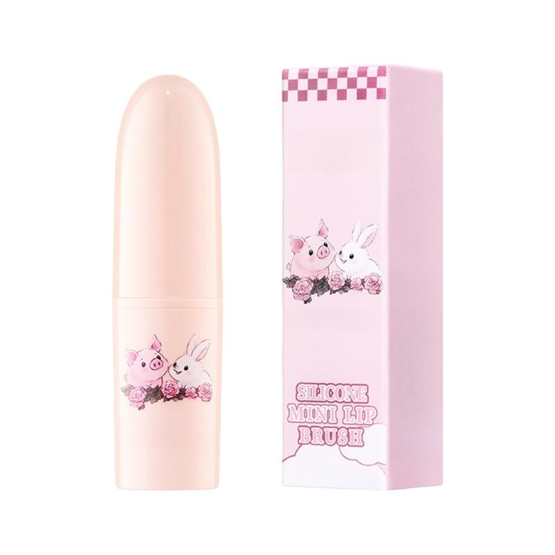 Silicone Lip Brush for Lipstick Lip Gloss Round Head Lip Makeup Brushes with Caps Lipstick Brush Applicator for Travel