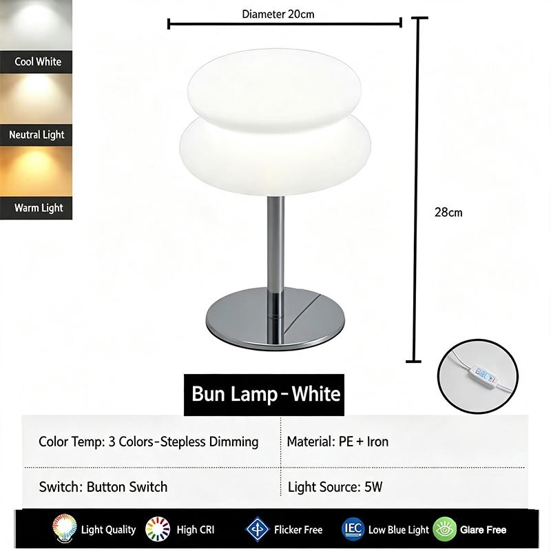 Bauhaus table lamp Trichromatic Dimming,LED Table Lamp, Eye Protection Night Light,Living Room Atmosphere dimming ambient light