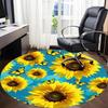 1pc Sunflowers Butterflies Office Round Area Rug, Indoor Mat Suitable For Office, Under Office Chairs Bedroom Living Room Home Decor, Room Deco