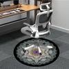 1pc Floral Mandala Chair Carpet for Office, Indoor Non Slip Washable Polyester Fiber Carpet,