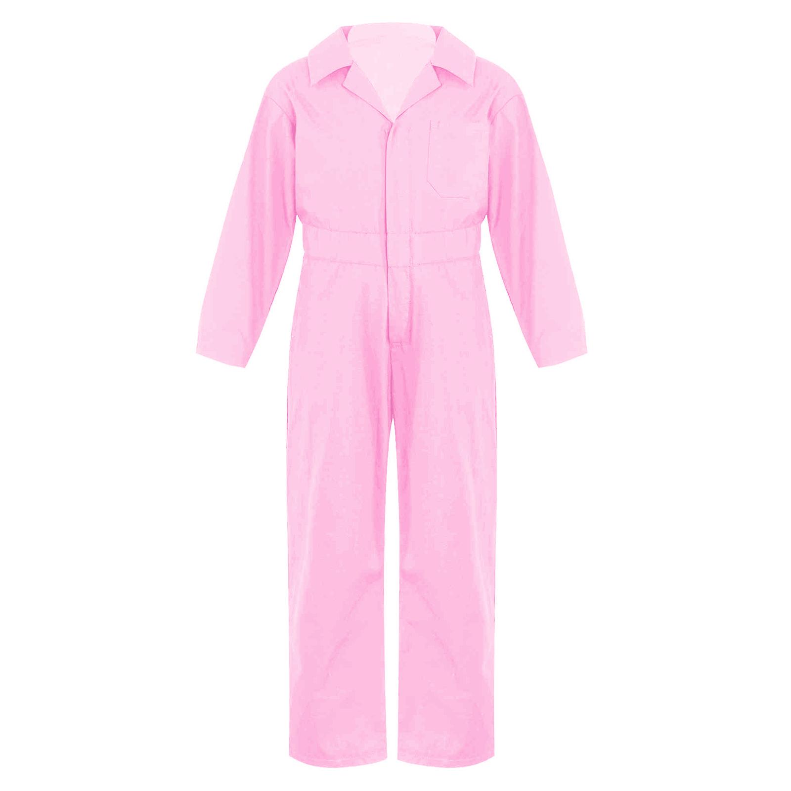 

Дитячий Комбінезон з Довгим Рукавом для Хлопчиків, Комбінезон з Відкладним Коміром, Застібка-Блискавка Спереду, Однотонний, Стильний Наряд 5-6 Years рожевий