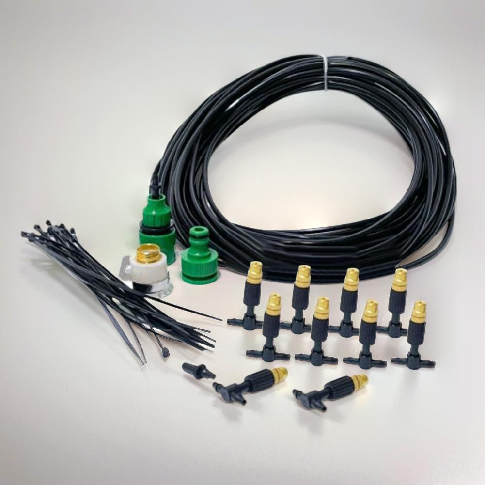 15M Misting Cooling Nozzle System Brass Atomizer Nozzles Kit Outdoor Misting Cooling System Garden Sprayer Drip Irrigation