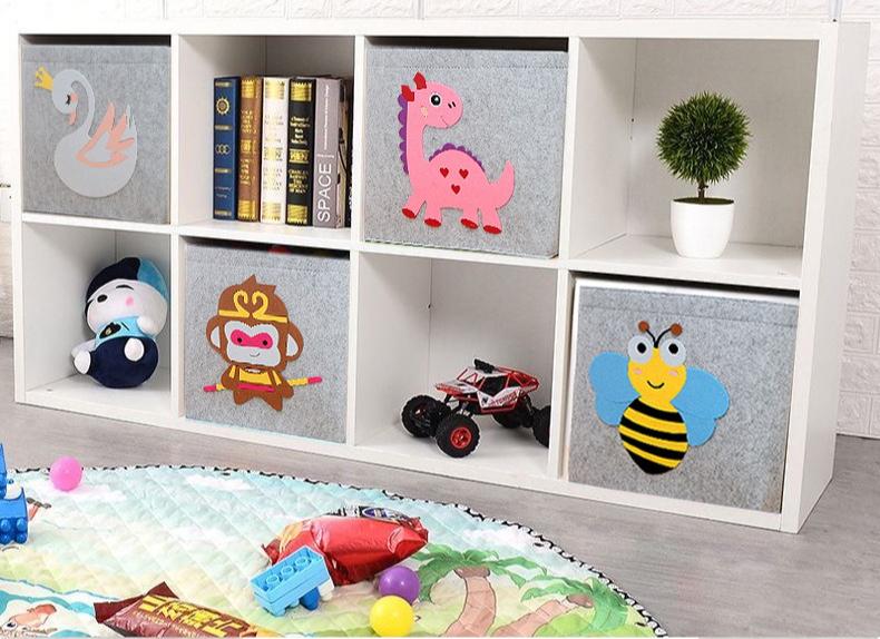 Toy storage basket cartoon felt storage basket new Instagram fashion home storage basket portable dirty clothes storage basket