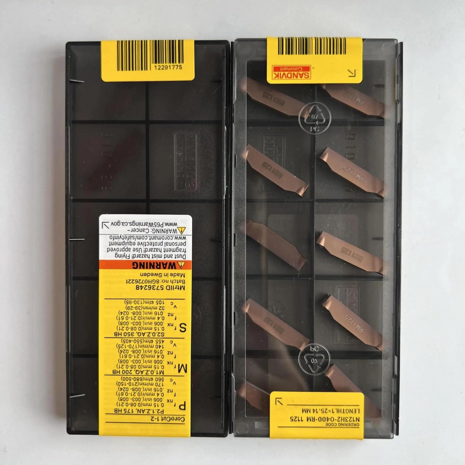 

Original Sandvik / N123H2-0400-RM 1125 / CNC lathe carbide blade 10 PCS