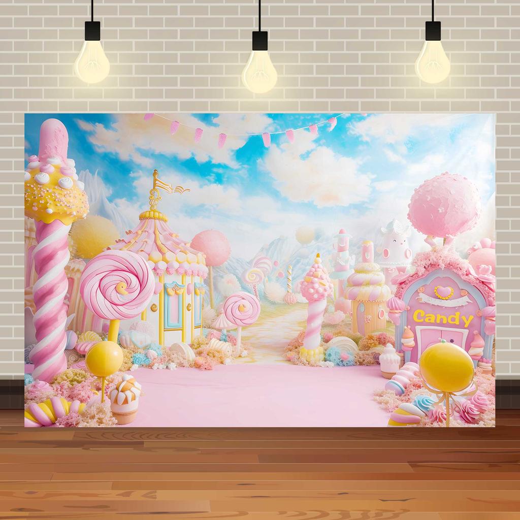 Fantasy World Candy House Theme Decoration Background, Fairy Tale Style Studio Photography Children's Portrait Shooting Backdrop