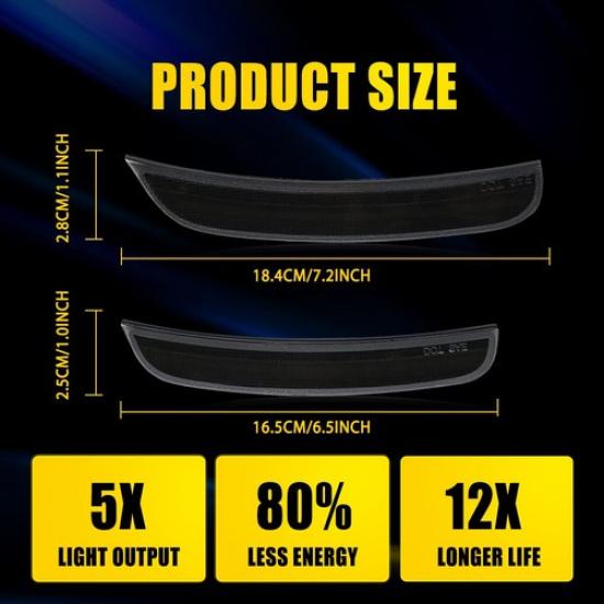 4Pcs LED Marker Side Light FRONT RED REAR WHITE For Dodge 2015- Charger