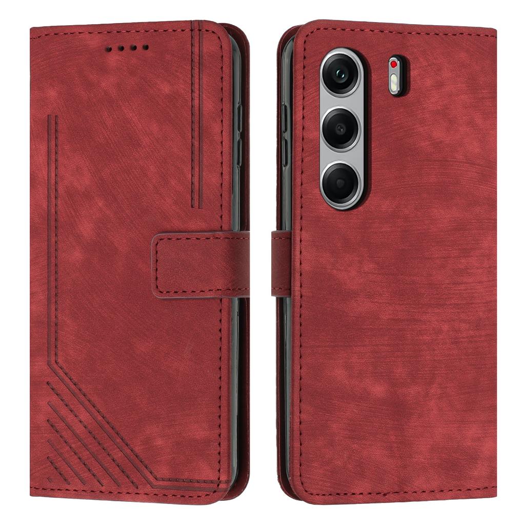 Stand Case for TECNO Camon 40 Pro 4G Imprinted Lines Leather Phone Cover