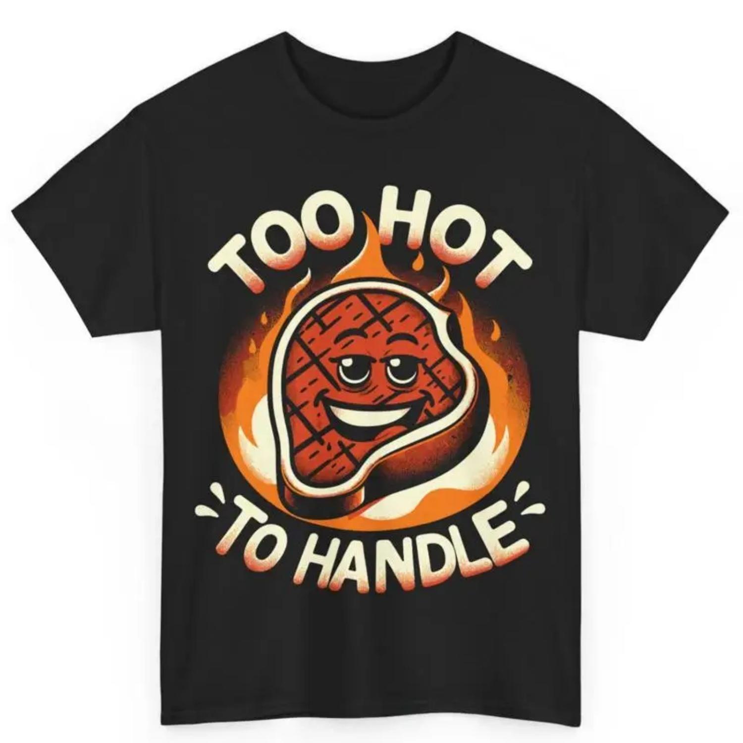 

Bbq Lover Steak Attitude Too Hot To Handle Cotton T Shirt S чёрный