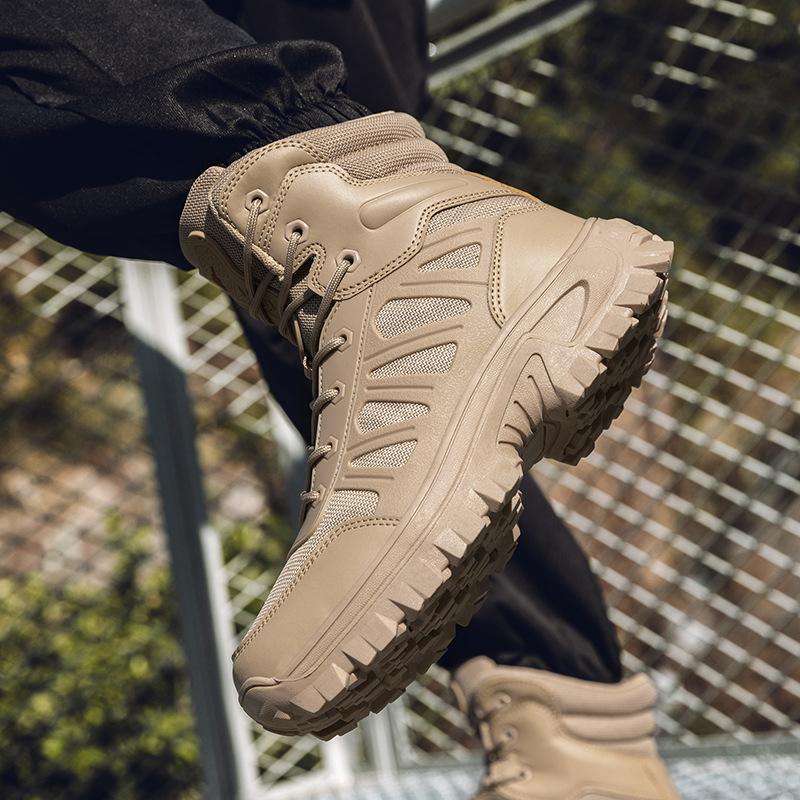 Combat Boots Men's Large Size High-top Outdoor Non-slip and Wear-resistant Comfortable Mountaineering Boots All-terrain Tactical Training Boots