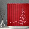 Solid Color Shower Curtain Christmas Tree 3D Printing Waterproof Polyester Cloth Curtain With Hooks Bathroom Bathtub Home Decor