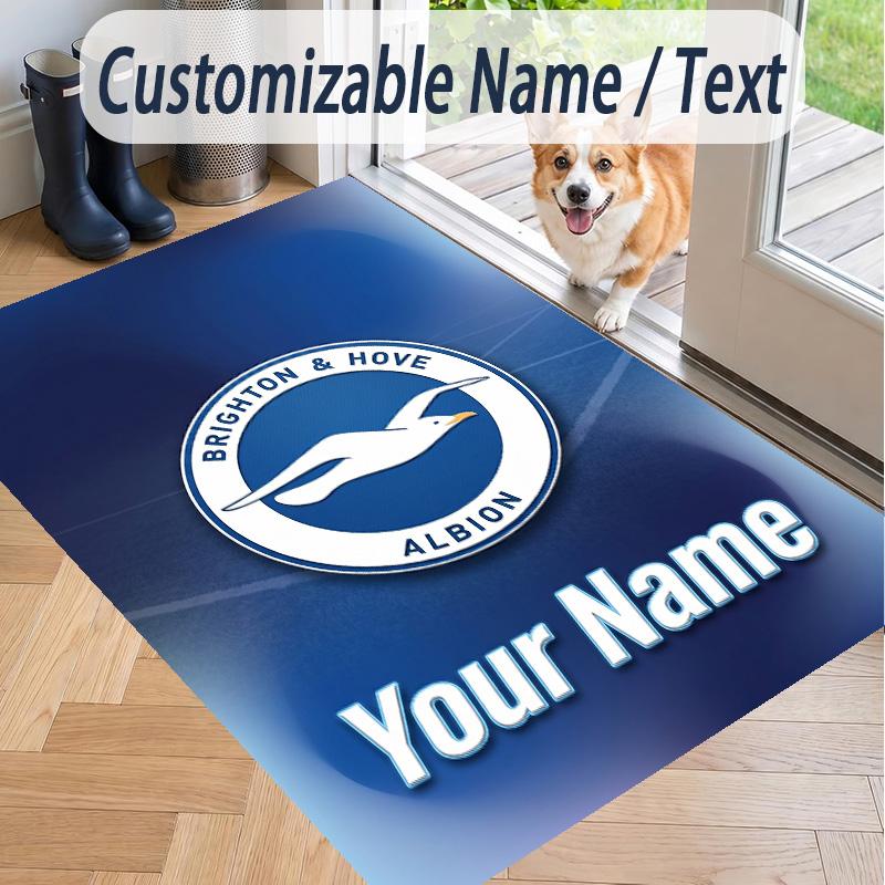 Custom Text Printed Rug Brighton & Hove Albion Football Non Slip Floor Carpet For Home Room Decor