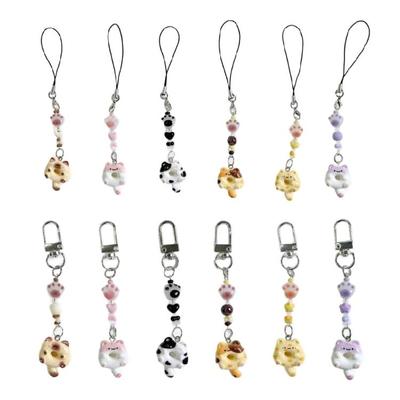 Cartoon Cat Doughnuts Resin Charm/Keychain Lightweight Phone Accessory Ideal For Daily Carry And Gift Occasions