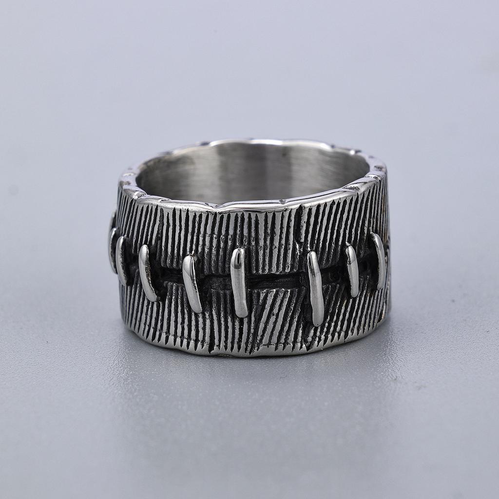 Dark Punk Style Small Batch Premium Stitched Design Men's Ring