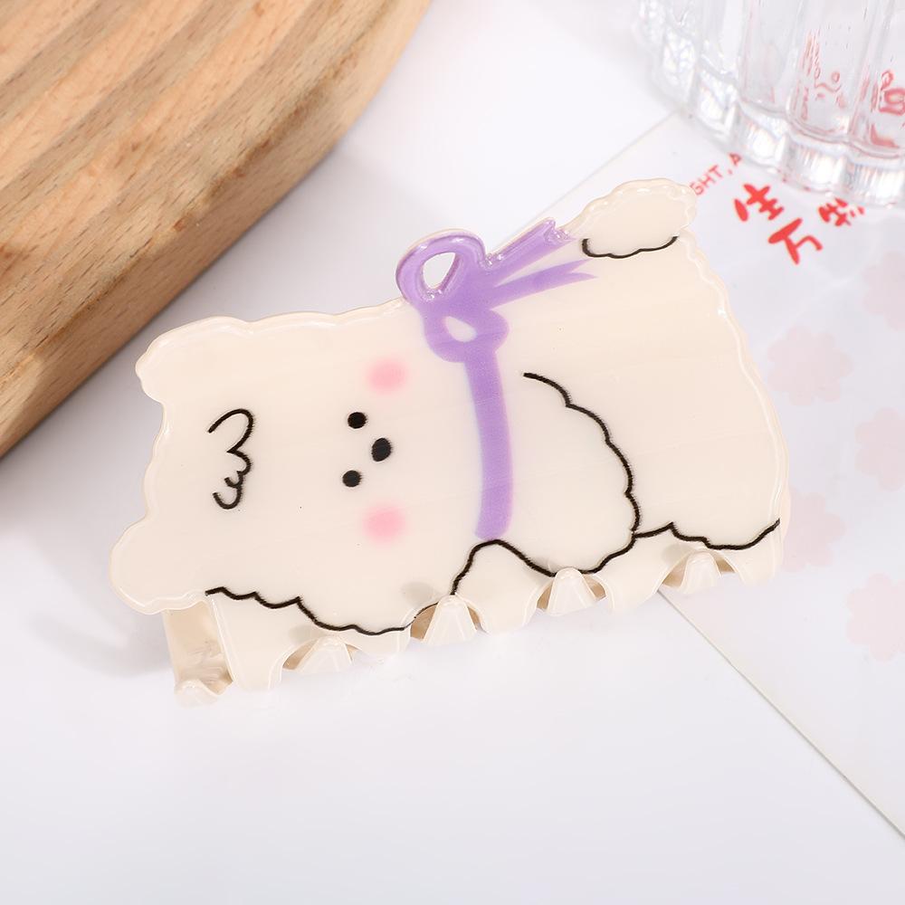 

1 шт. Акриловая милая мультяшная собачка, захватывающая волосы, покоряющая сердце девушки, мягкая милая заколка для волос, милая студенческая детская спиральная заколка-акула для волос