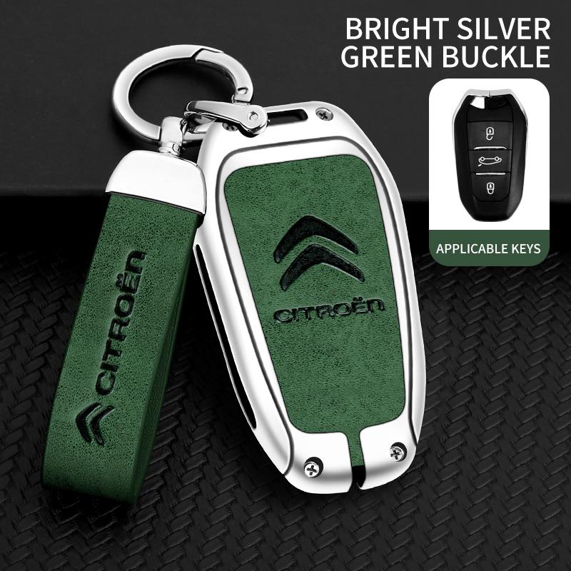 Zinc Alloy Leather Car Remote Key Case Cover Key Protector For Citroen C1 C2 C4 C6 C3-XR Picasso Grand DS3 DS5 Auto Accessories ale256