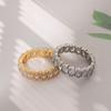 European & American Oval Egg-Shaped Full Diamond Ring with Zircon for Girls