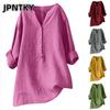 JPNTKY Moda Donna Casual Stampa Colore Unico Manica Corta Scollo a V Camicette & Camicie