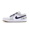 Air Jordan 1 Ammortizzazione Antiscivolo Basse Vintage Scarpe da Pallacanestro Unisex Grigio Bianco 553558-146(Team676-)