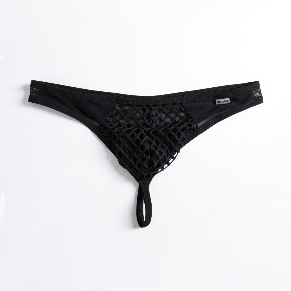 Thong JOCKMAIL Ultra Thin Bikini Mesh Material Sexy Men's T-back Underwear Fashion Translucent G-string Underpants