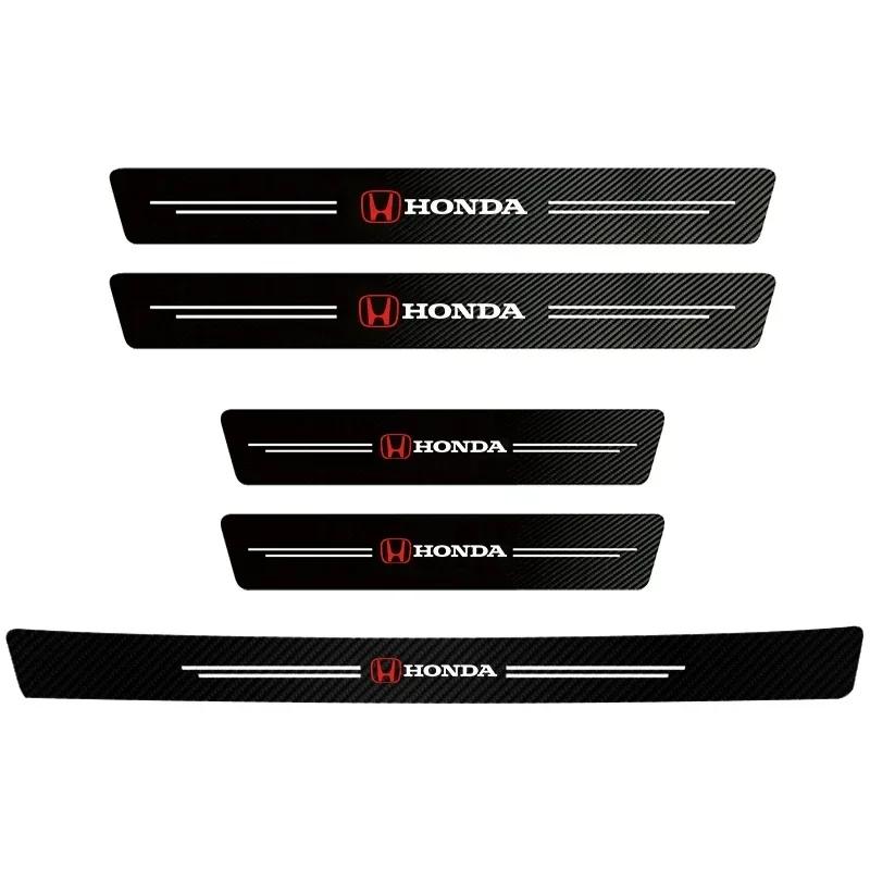 CKBSX1 Car threshold protection sticker Honda Civci FIT CRV Accord HRV logo scratch resistant carbon fiber threshold decorative sticker