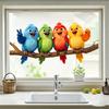 Healing-style Colored Parrot Glass Static Electricity Stickers for Children's Rooms, Bathrooms, Living Rooms, and Balconies