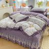 Class A Maternal Infant Grade Bed Cover 4-Pcs Set Of Thickened Padded Sheets 3-Pcs Set Of Small Bamboo Cotton Jacquard Quilt Cover Autumn  Winter