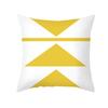 Yellow Geometric Abstract Pattern Throw Pillow Cover With Short Plush Print For Living Room Sofa Decoration Cushion Cover