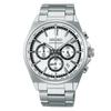 SBTR031 Men's Quartz Chronograph Watch, Stylish Silver Dial, 10 Bar Water Resistant, Precision Tachymeter, Stainless Steel, Japan