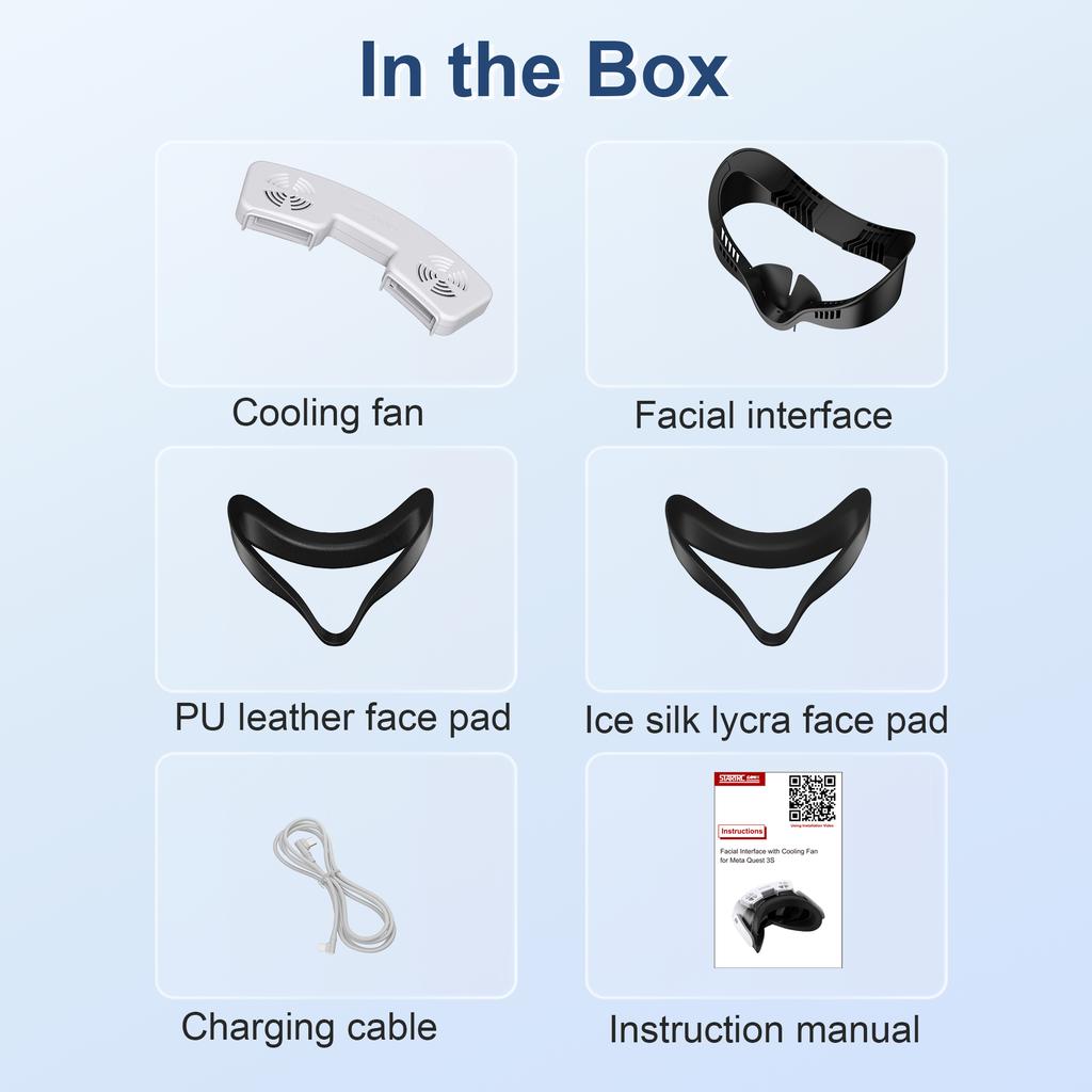 Cool Fan Ficial for Meta Quest 3S Accessories heat dissipation Face Protective Cover PU Leather for Quest 3 VR HeadSet Pressure