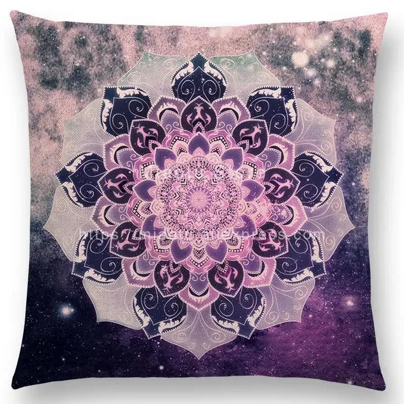Neuer verträumter Regenbogen Boho Wunderschöne Mandalas Freier Geist Savanne Drucke Goldene Nächte Seelen Kissenbezug Sofa Überwurf Kissenhülle