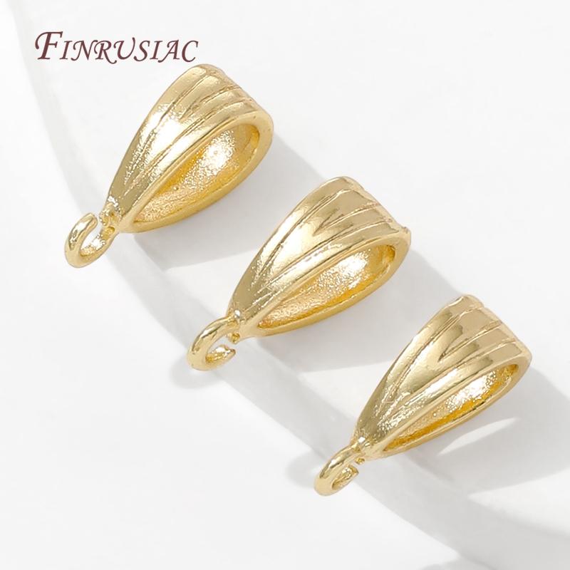 5/10Pcs 18K Gold Plated Bails For Pendant,Pearl Necklace Charm Holder,Bail Connector For Jewelry Making Supplies,DIY Accessories