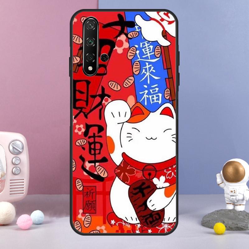 Japanese Lucky Cat For Huawei Nova 7i 8i 11i 12i 12s Y73 Y70 Y90 Y60 Y72 Y61 Y91 9 10 SE P30 Pro P40 Lite Case