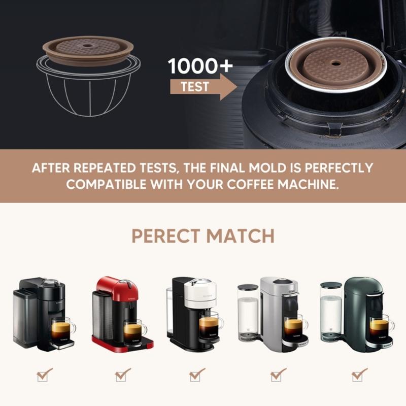 4Pcs Reusable Silicone Lids Coffee Silicone Cover Lids Refilled Capsules for Coffee Lids Capsules Replacement