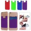 Solid Color Silicone Card Sleeve Earphones ID Credit Storage Phone Back Case