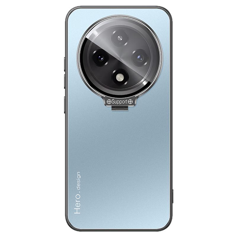 

For Oppo A3 5G Case with Lens Kickstand Shockproof PC+TPU Phone Cover Blue