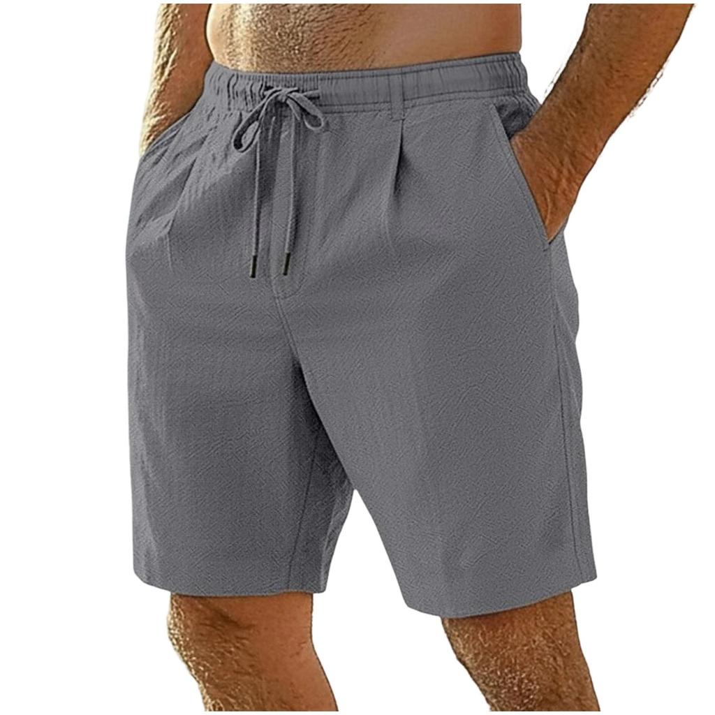 Men's Thin Flax Breathable Beach Sports Leisure Loose Five Points Short